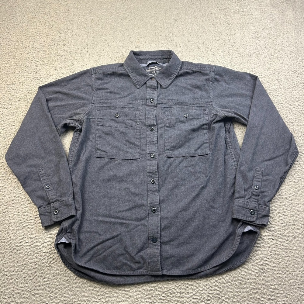 REI Co-op Flannel Shirt Womens Grey Wallace Lake Long Sleeve Button Up Medium